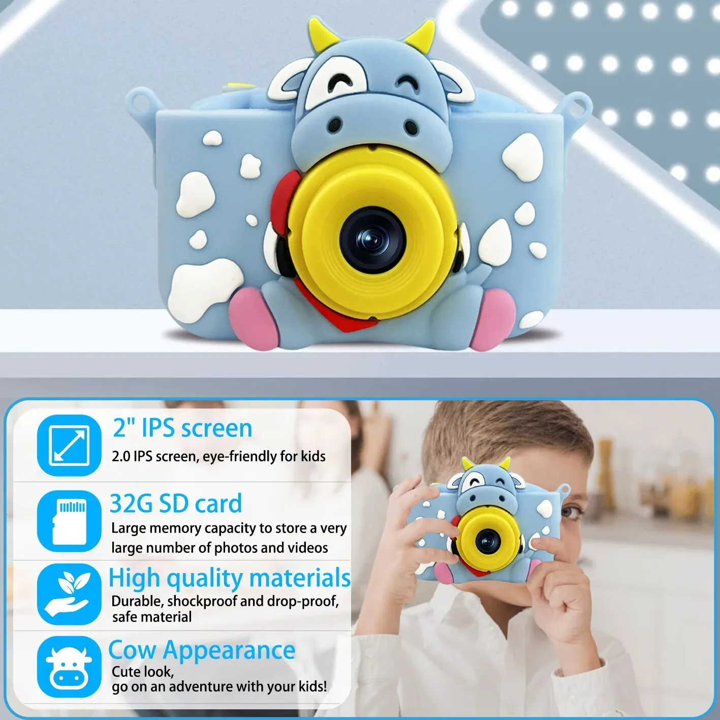 Cámara Digital de juguete para niños pequeños, juguete infantil de 1080P con funda de silicona, protección para Festival, regalo de cumpleaños para niños y niñas