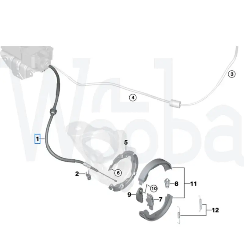 Wooba Parking Brake Cable Right OEM 34436870192 Left 34436870191 For BMW Febest  19100-E70RH