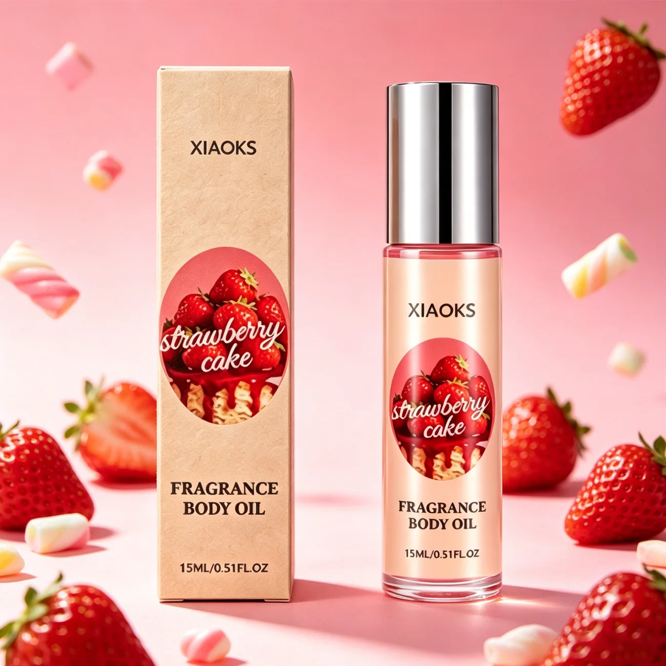 1 Bottle of Strawberry Cake Sweet Roll-On Perfume - Charming Floral Roll-On Fragrance, Sweet-Strawberry-Cake Scent, Sweet-Smelling, Long-Lasting Fragrance to Enhance Charm, Valentine's Day and Couples' Day Gift to Attract Men, Stylish Gradient Glass Bottle Design, Suitable for Dating and Casual Wear, Fresh Fruity Floral Scent, Your Perfect Choice view 5