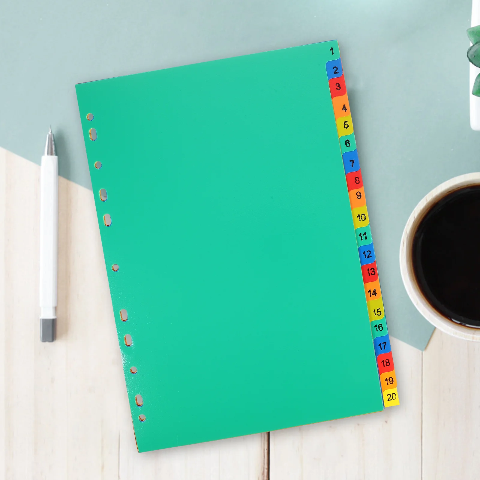 

20 Pcs A4 Separated Loose Leaf Notebook Dividers Office Page Markers Binders Plastic Pads Tabs Notepad Punched