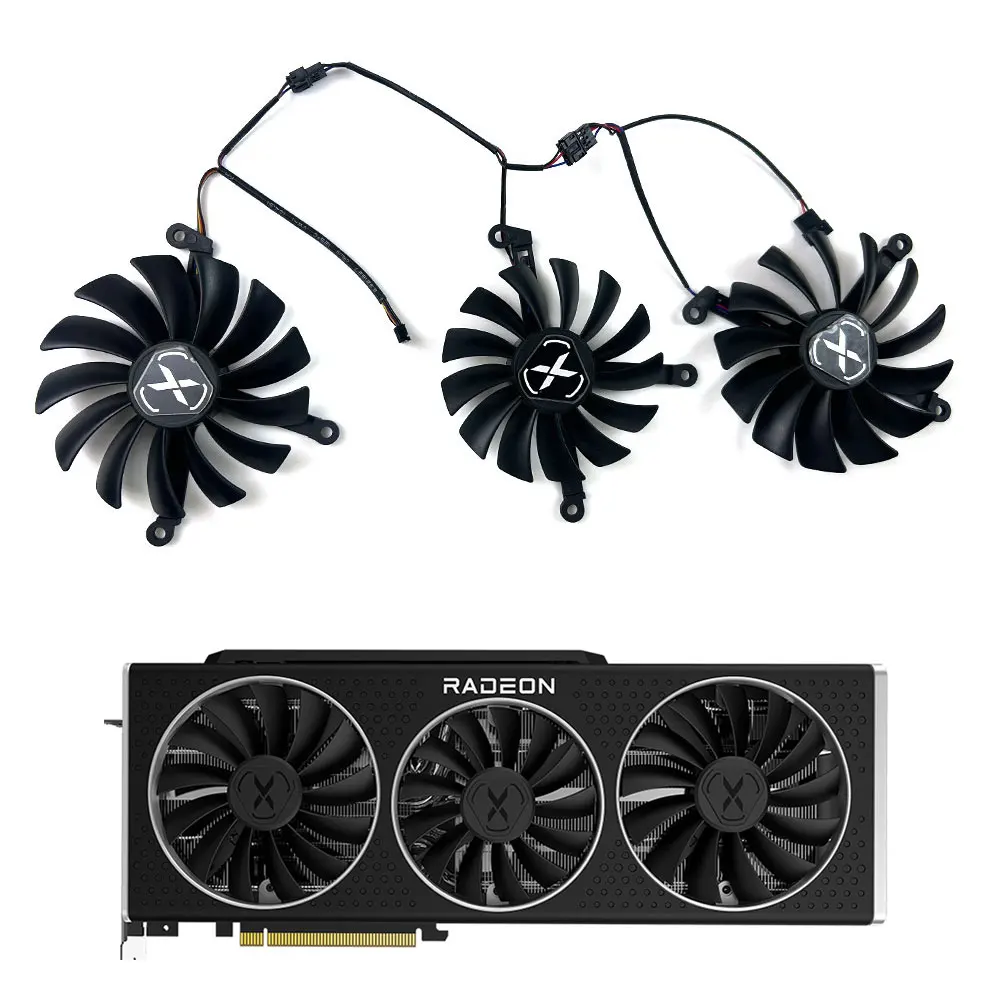 3pcs Cooling Fan For XFX Speedster MERC 319 AMD Radeon RX 6800 6800XT V1 Speedster QICK MERC 319 GPU video card fans