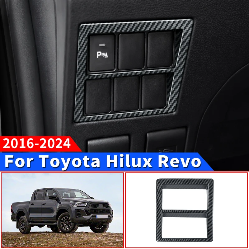 

ForToyota 2024-2016 Hilux Revo Pickup Truck Headlight Switch Panel Decoration Frame ABS Interior protection Accessories trim