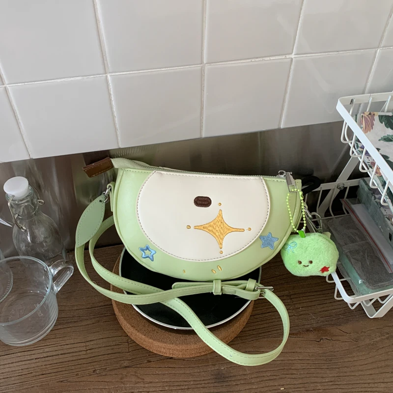 

Casual Lightweight PU Apple Shape Fashion Shoulder Bags Sewing Thread Zipper 2025 Hot Sale Bags for Women Crossbody Bags