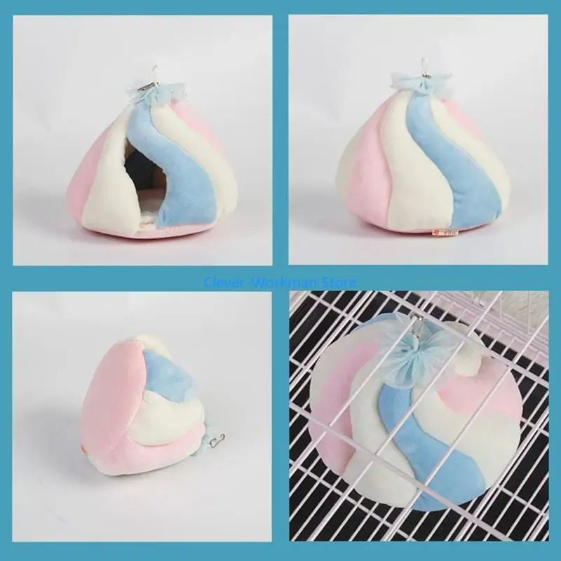 

24TD Hamster Hanging Hammock Winter Warm Nest Plush Tent Hideout Snuggle to Sleep for Play & Rest