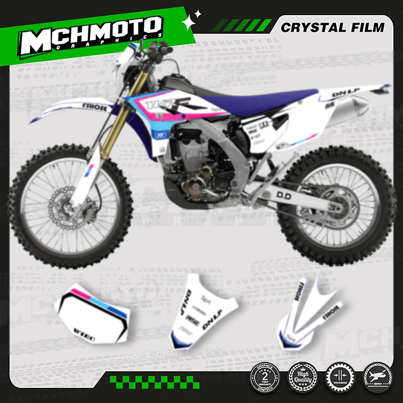 

MCHMFG Motorcycle Graphics Background Decal Stickers Kit For YAMAHA WRF450 2012 2013 2014 2015 Number Name Custom