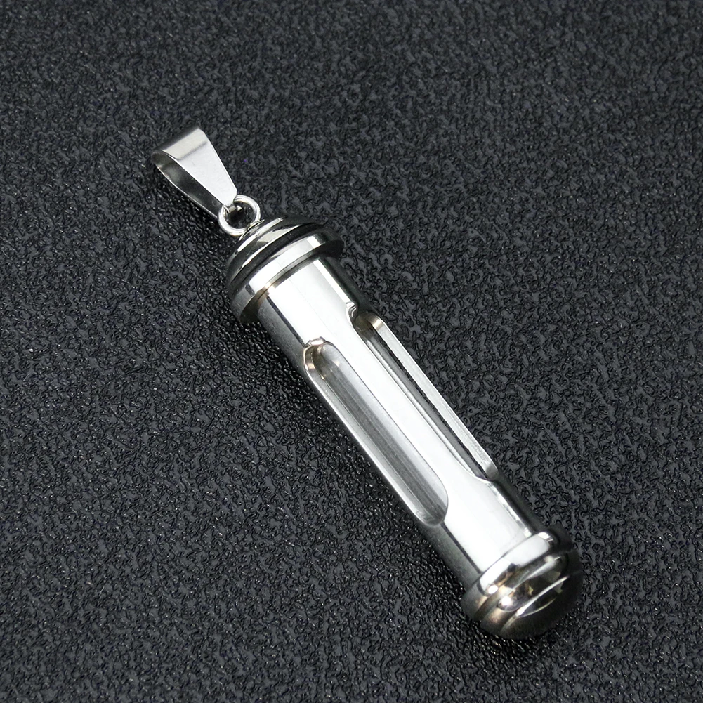 Stainless Steel Cylinder Tube Bottle Ashes Urn Pendant Jewelry Memorial Open Eternity Cremation Necklace Ash Case Pill Holder