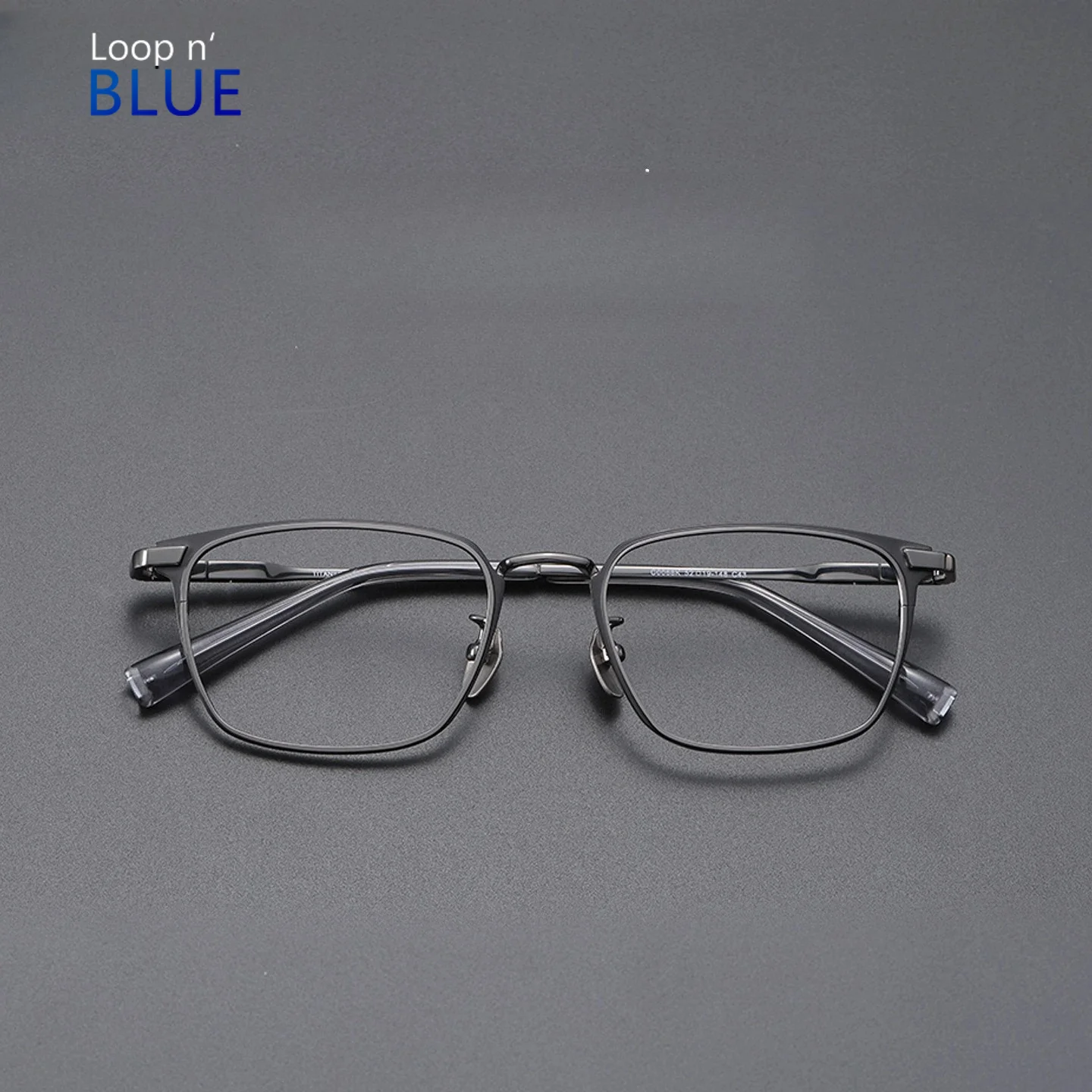 LOOPNBLUE Business Eyeglasses Ultra Light Top-ending Man's Titanium Reading Glasses Men Retro Simple High Grade Frame