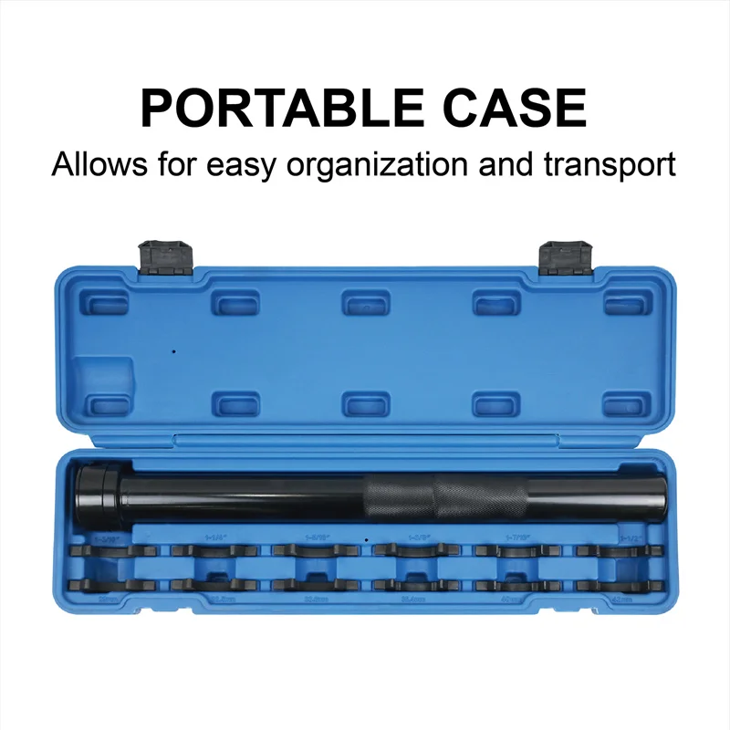 Goswift 13 pçs kit de ferramentas de instalação e remoção de haste de laço interno kit com 12 adaptadores crowfoot para a maioria dos carros