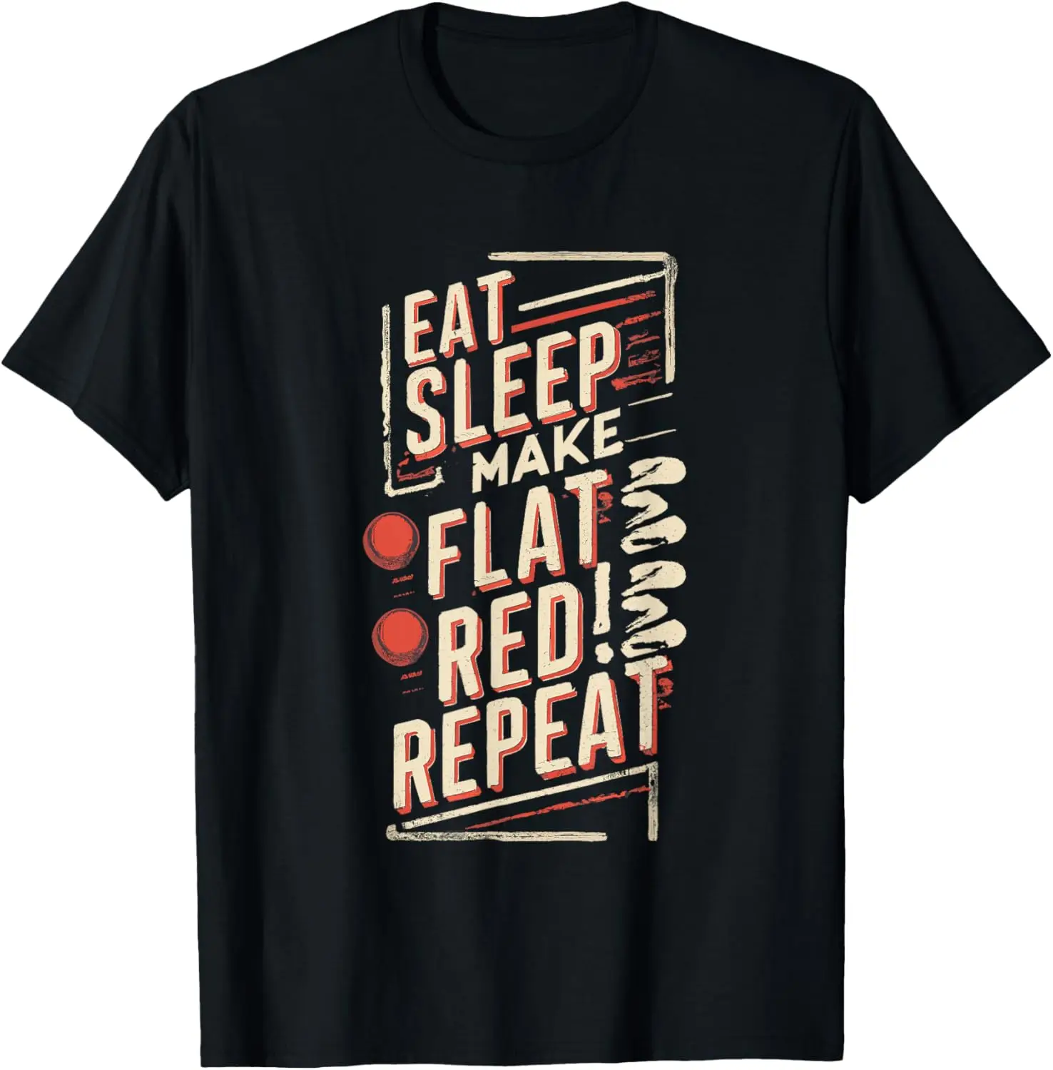 Футболка Cool EAT, SLEEP, MAKE FLAT RED, REPEAT Гранат Кофе