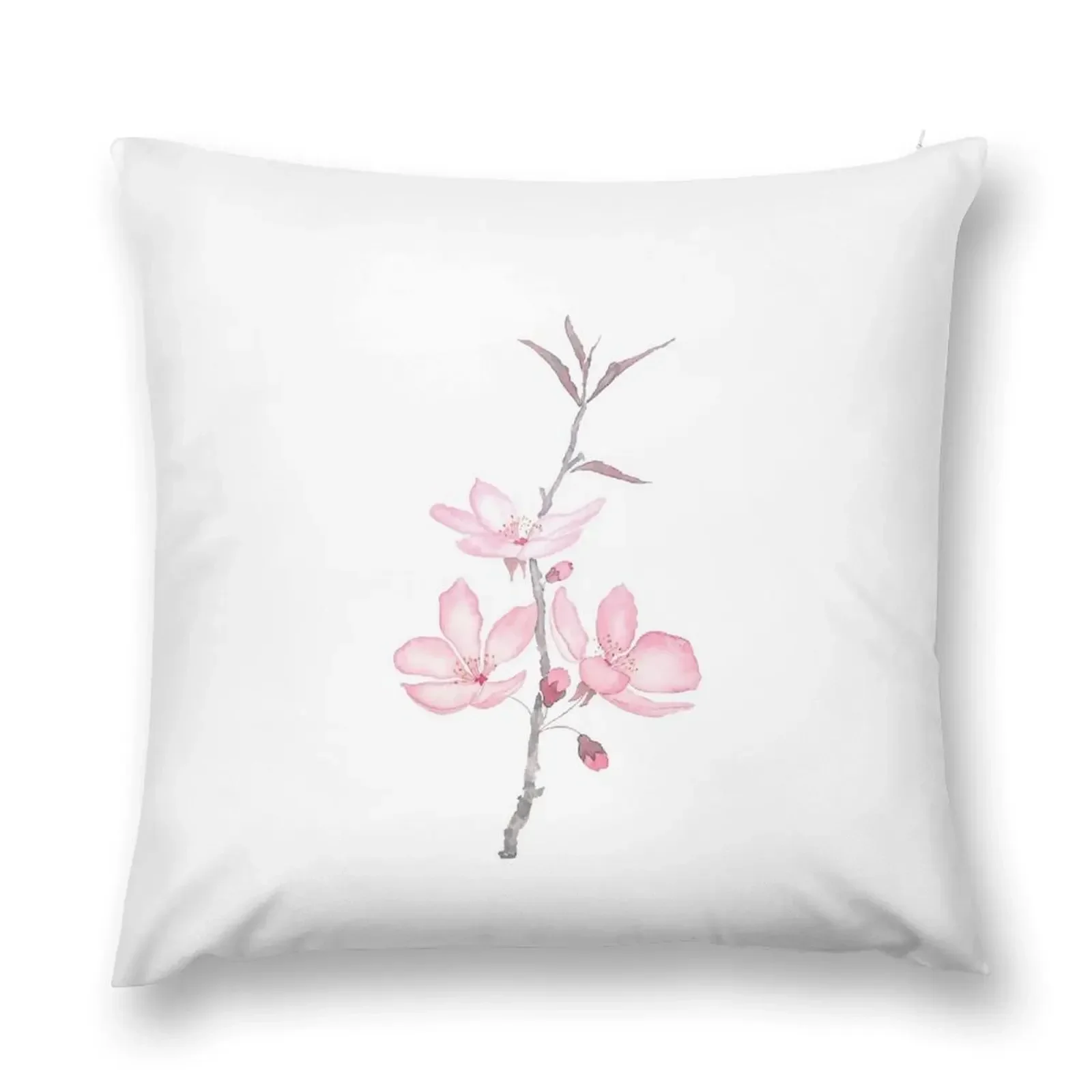 

pink cherry blossom macro 2018 Throw Pillow Pillow Cover Embroidered Cushion Cover pillow