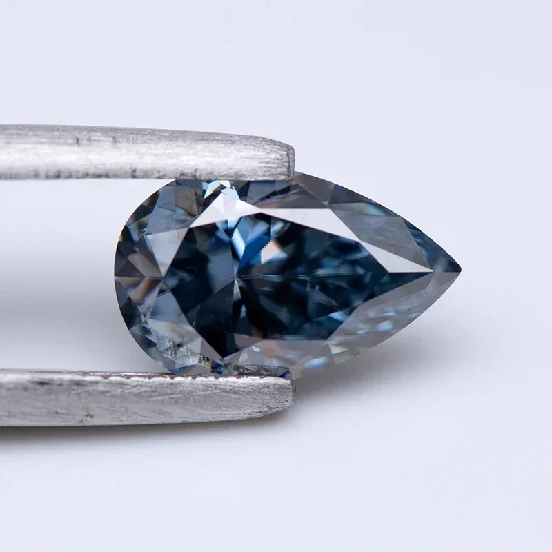 

GRA Certificate Gray Colour Pear Cut Moissanite Stone Gemstone Lab Created Diamond Advanced Jewelry Making Materials
