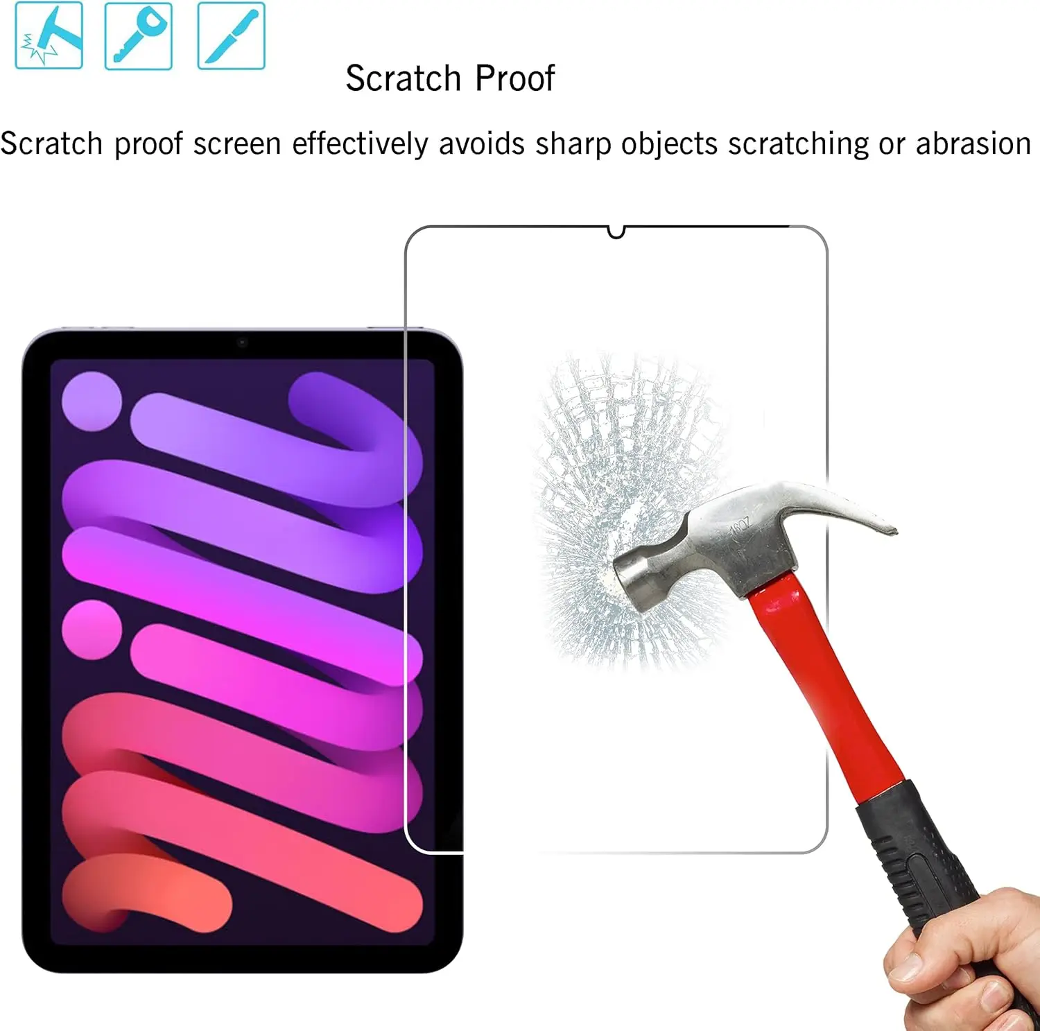 

Защитная пленка для экрана iPad Mini 7 A17 Pro 7-го поколения 2024 и Mini 6-го поколения, выпуск 2021, 8,3 дюйма, край закаленного стекла, iPad Mini 7 и 6