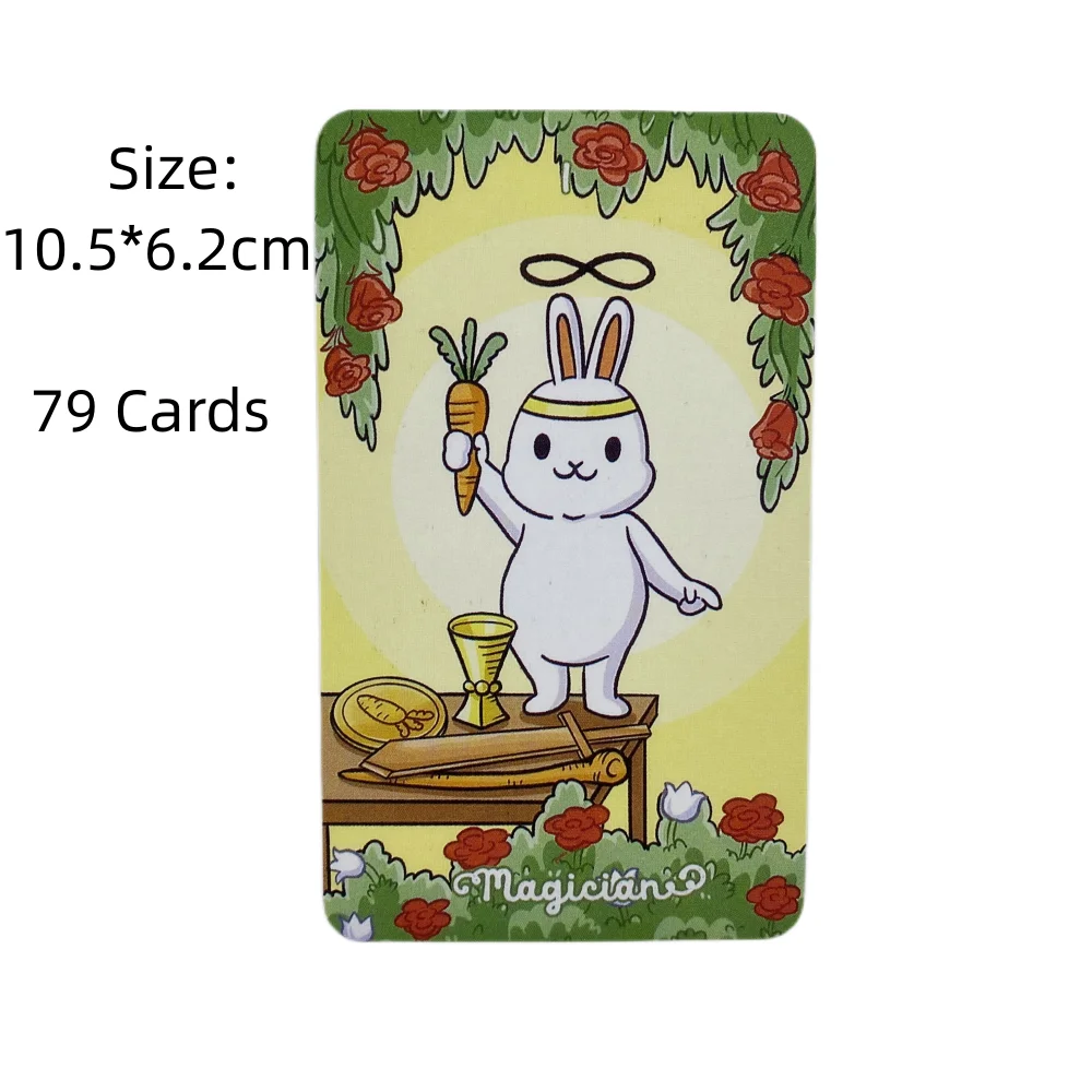Chubby Bun Rune Rabbit Oracle Cards 영어 버전 보드 게임 데크 요술 요정 타로 신비한 운세 카드 놀이