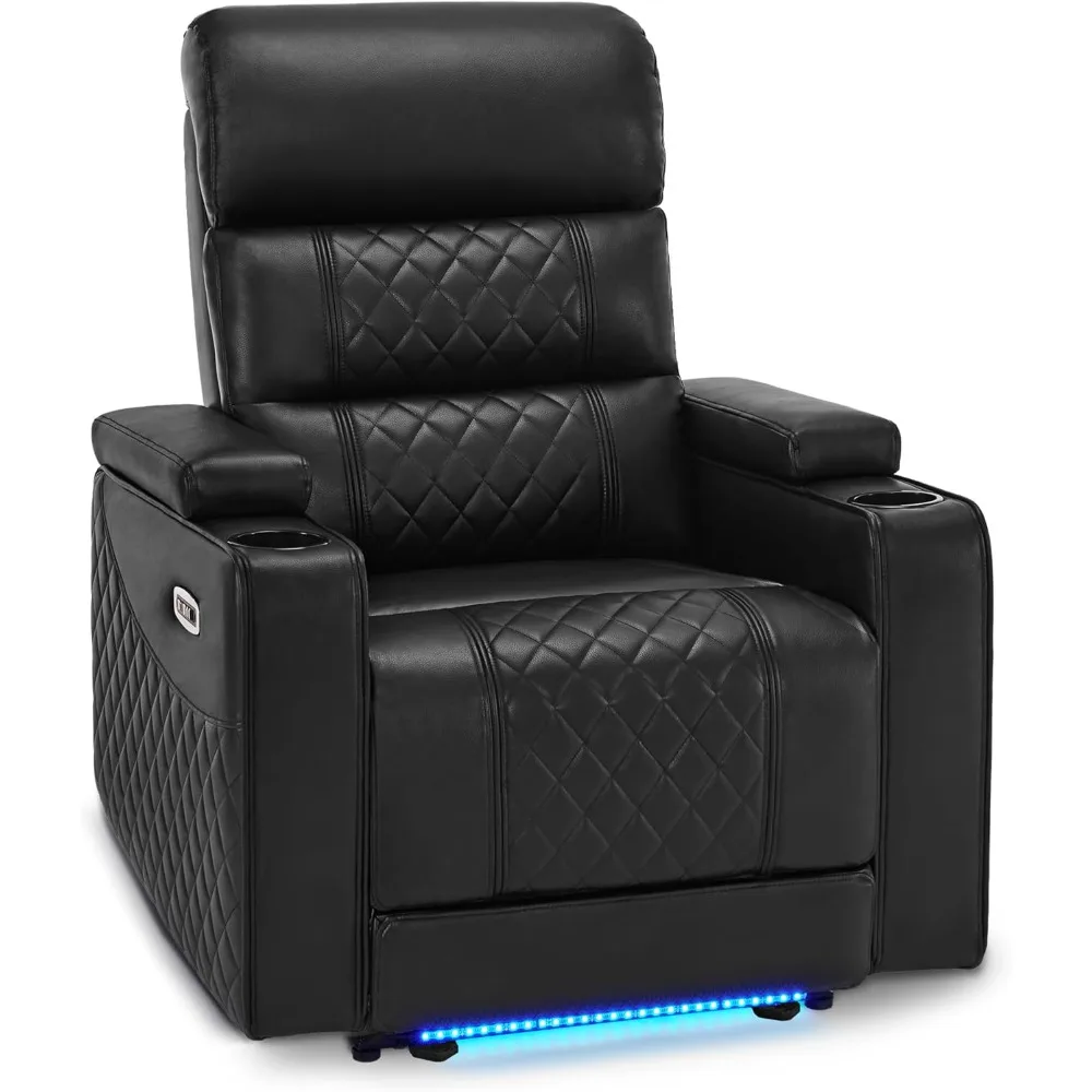 Reclining Sofas Power Recliner Chair with Adjustable Headrest Home Theater Seating with USB & Type-C Port