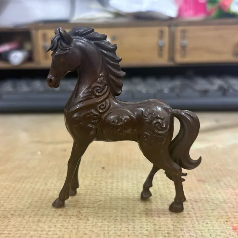 Antiques12 Zodiac Solid Horse Feng Shui Ornaments Vintage Metal Running Horses Statue Miniatures Figurines Desk Decorations