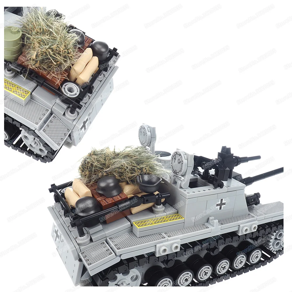 No 3 G type Tank Military Building Block Assembled Moc WW2 Figures Weapons Assault Gun Battalion Scenes Model Child Gift Boy Toy