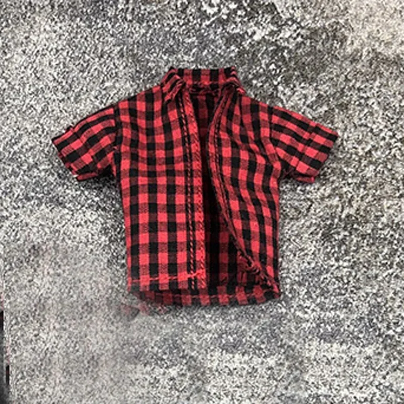 1/12 Scale Plaid Shirt Male Soldier Long Sleeve Short Sleeve Clothes for 6in Action Figure Toys Accessories