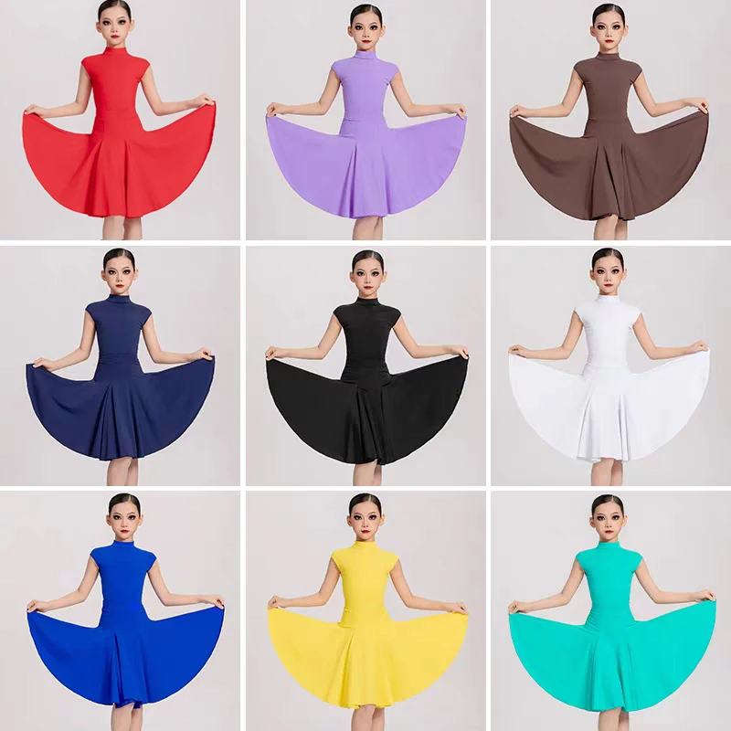 

9 Colors Ballroom Dance Professional Dress Girls Latin Dance Competition Costume Children'S Performance Dancing Wear SL12463