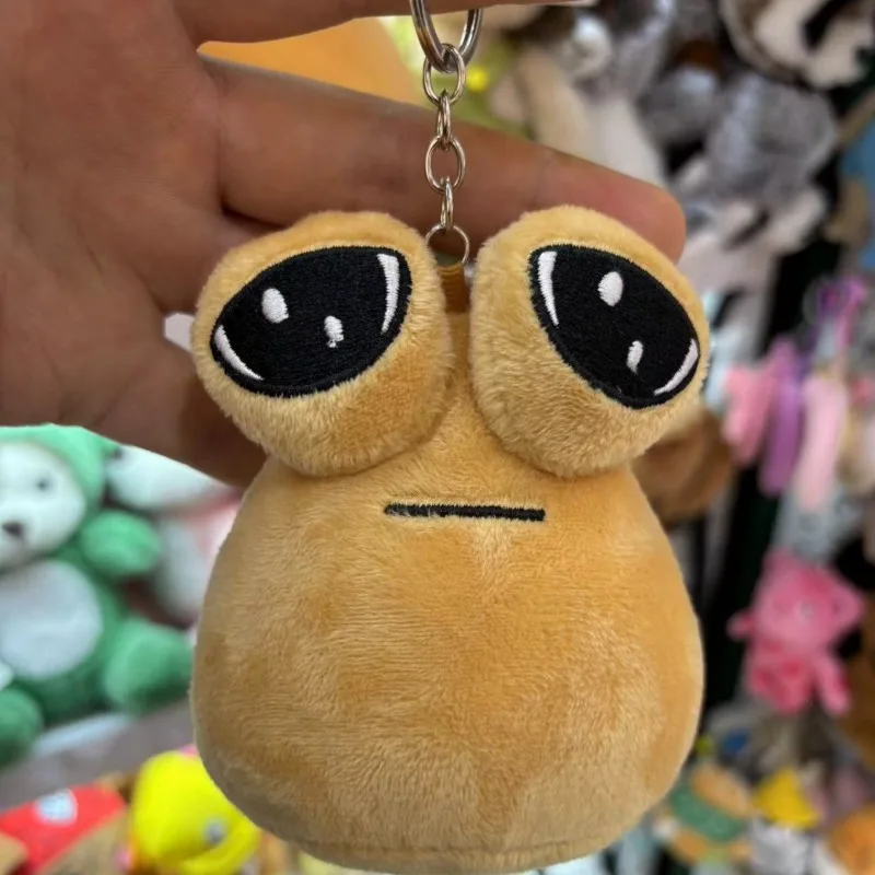 Hot 10cm Game My Pet Alien Pou Plush Keychain Furdiburb Emotion Alien Plushie Stuffed Animal Pou Doll for Kids Birthday Gifts