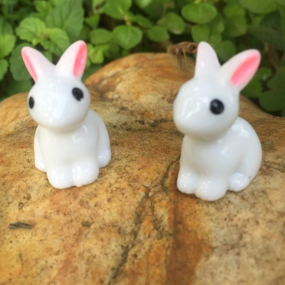 

20Pcs Adorable Rabbit Resin Desktop Decor Charming Tabletop Ornament for Home Living Room Office Rabbit Shaped Desktop Decor