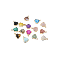 3PCS Natural Stone Pendant Triangular Shape Faced Rose Quartz Charms For Jewelry Making DIY Bracelet Necklace Earrings Accessory