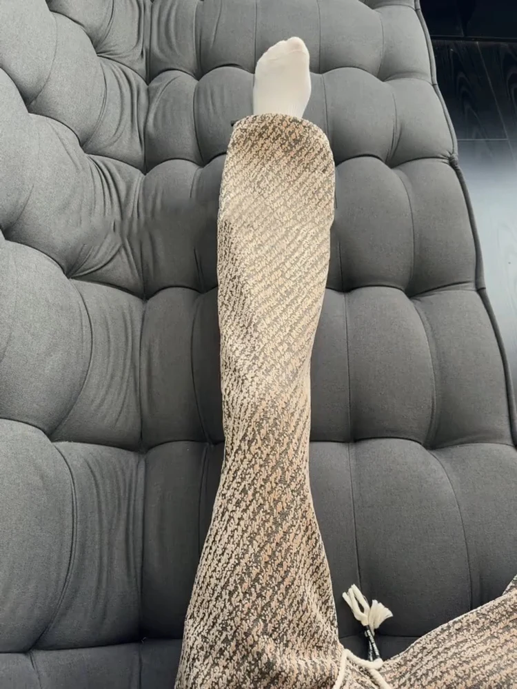 

Мужские зимние вязаные шерстяные брюки, повседневные свободные спортивные брюки с Fce Thi в горизонтальную полоску, прямая эластичная талия