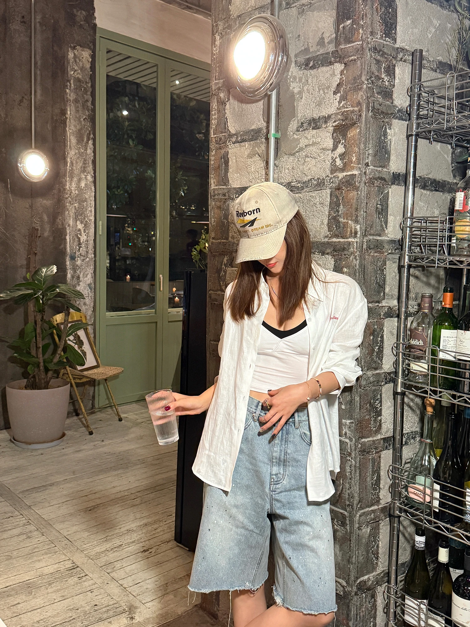 

Aigua 2025 Summer New Sle Women's Long Sve Linen irt Sun Protection Outerwear Collar Loose Fit Pure Color Busines...