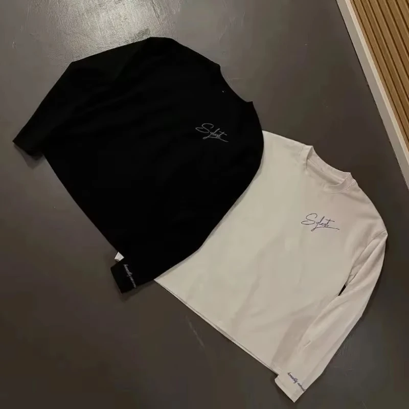 Streetwear Harajuku Hip Hop Letter Printing Round Neck T-shirt 2000s Simple Fashion Autumn Long Sleeves Rock Women's Kids Top