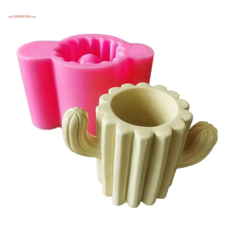 

3D Cactus Gypsum Flower Pot Silicone Mold Epoxy Resin Casting Mold Succulent Vase Cement Mold Holder Mold