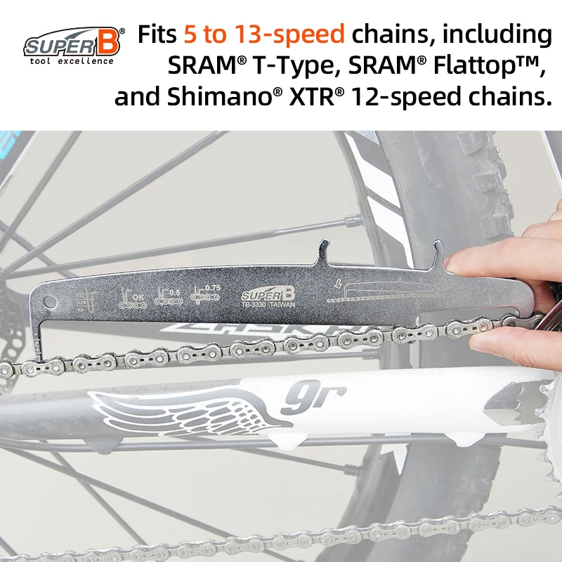 Super B Bicycle Repair Tools 2-in-1 Chain Checker and Chain Hook