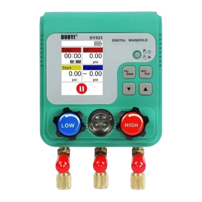 Manómetro de vacío de flúor para aire acondicionado automotriz, medidor de refrigerante para mantenimiento de refrigeración de flúor relleno de líquido