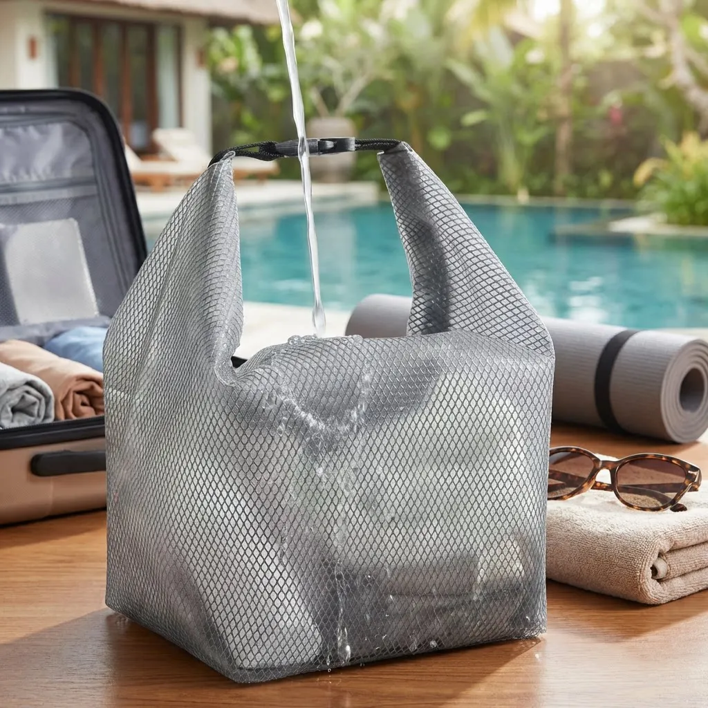 Tote Transparent Water-proof Cosmetics Bag Fashion Travel Portable Large Capacity Toiletries Pouch Trendy Women Clear Wash Bag view 4