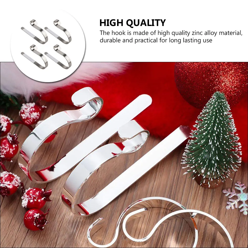 

4 Pcs Metal Hanger Mantel Hangers Xmas Sock Fireplace Christmas Pendant Hanging Fixing Zinc Alloy