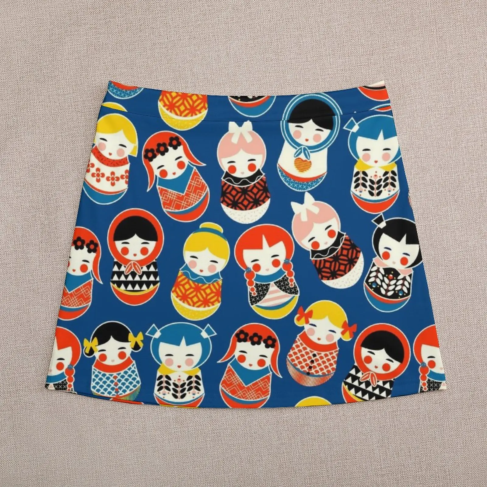 Babushka Russian doll vibrant pattern no2 Mini Skirt Summer dress fairy core fashion Female skirt