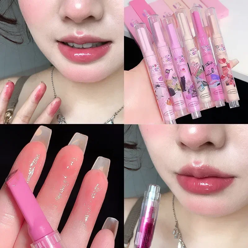 Jelly Love Lipstick Pink Water Gloss Clear Lip Glaze Waterproof Non-stick Cup Hydrating Plumping Fade Lip Lines Lip Gloss Makeup_voghion.com