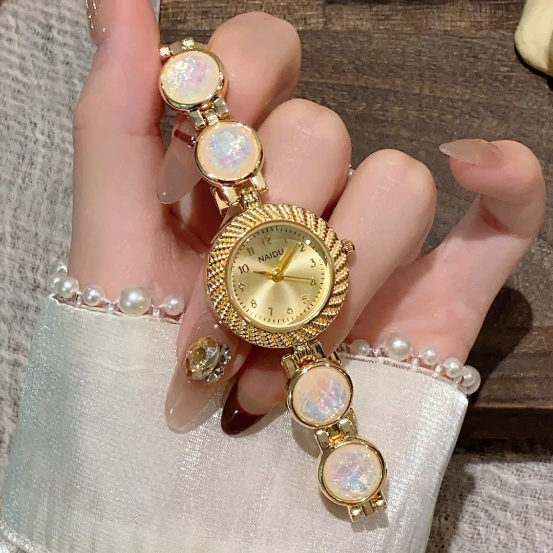 

Изысканные женские часы-браслет, модные золотые кварцевые наручные часы, аксессуары, часы высокого качества для женщин, Relogio Feminino