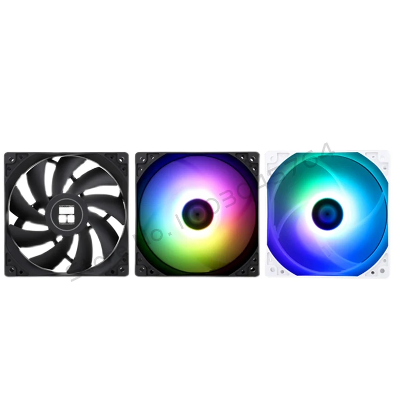 12025 RGB Case Fan 12CM 5V Silent CPU Cooler S-FDB Bearing 0-1550 RPM Mute Black/White TL-C12CW-S