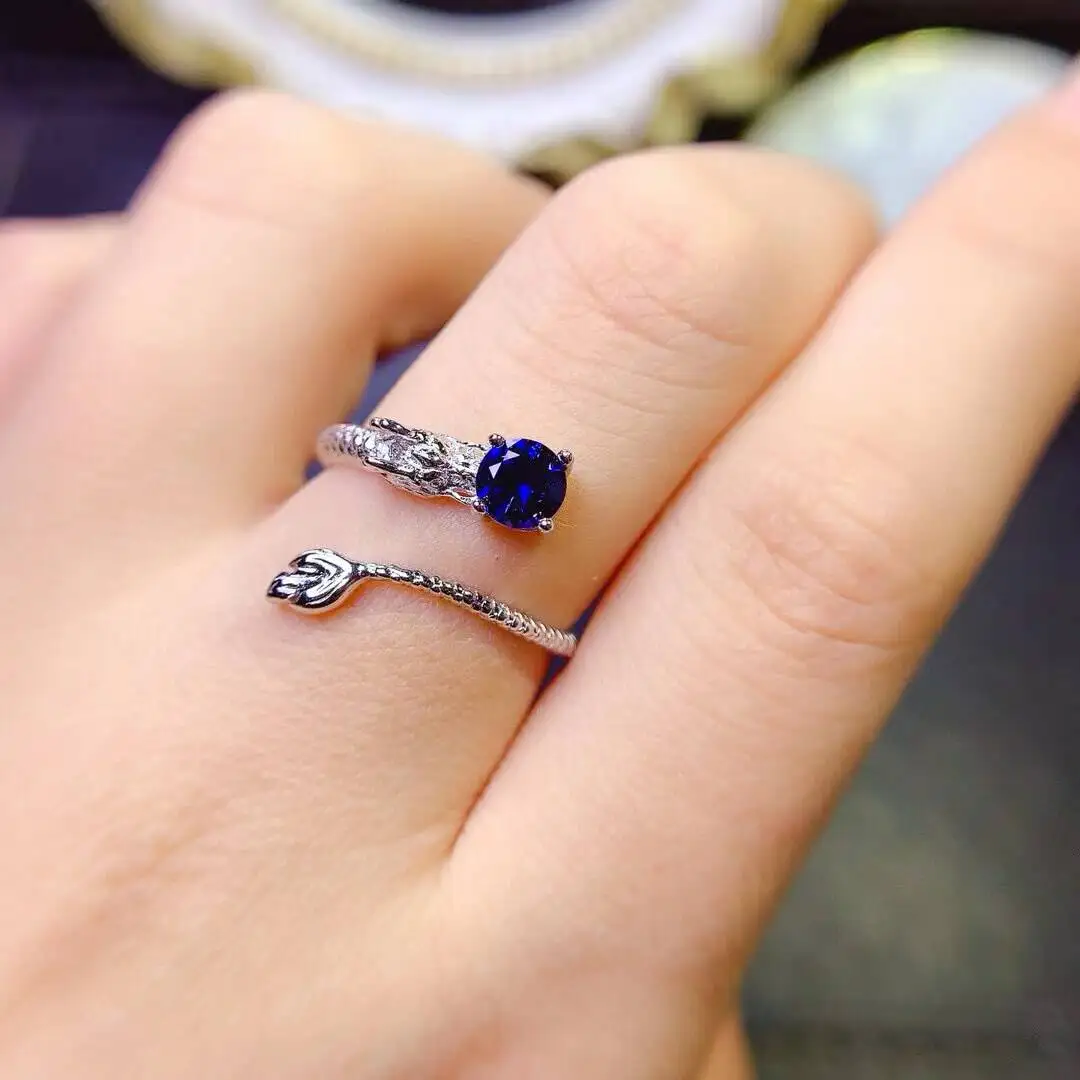 KJJEAXCMY New Jewelry Natural Women's Sapphire Ring 925 silver inlay Colorful and splendid Crystal pure fire flash explosion