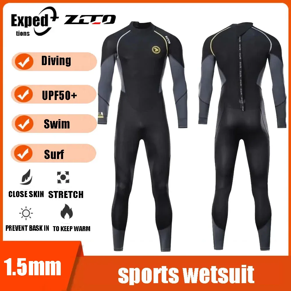 ZCCO 1.5MM Neoprene Wetsuit Men Snorkeling Surfing Coat Winter Deepwater Thermal Swimwear Women Diving Jacket Scuba Spearfishing