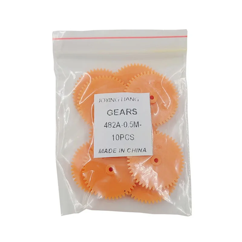 부드러운 오렌지 컬러 스퍼 기어, DIY 장난감 부품 피니언 482A, 48 톱니 OD25mm, 48 T, 0.5M