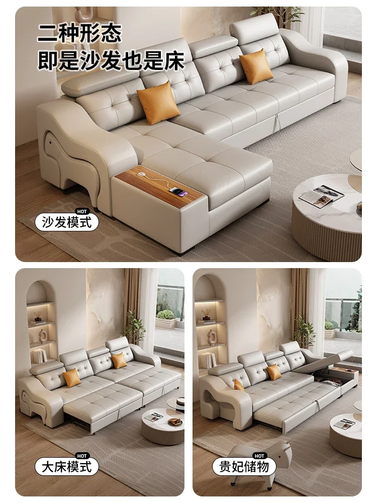 Folding sofa bed for dual use, simple modern living room