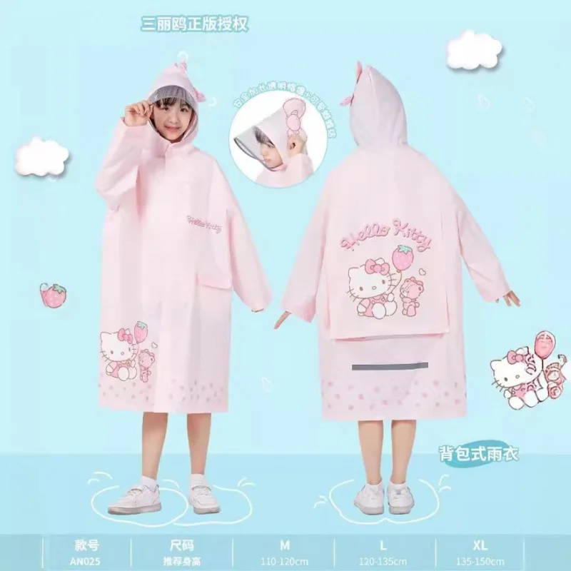 Raincoat with Wide Brim, Waterproof Drawstrings, and Backpack Compartment—Full-Body Waterproof Rain Poncho for Students
