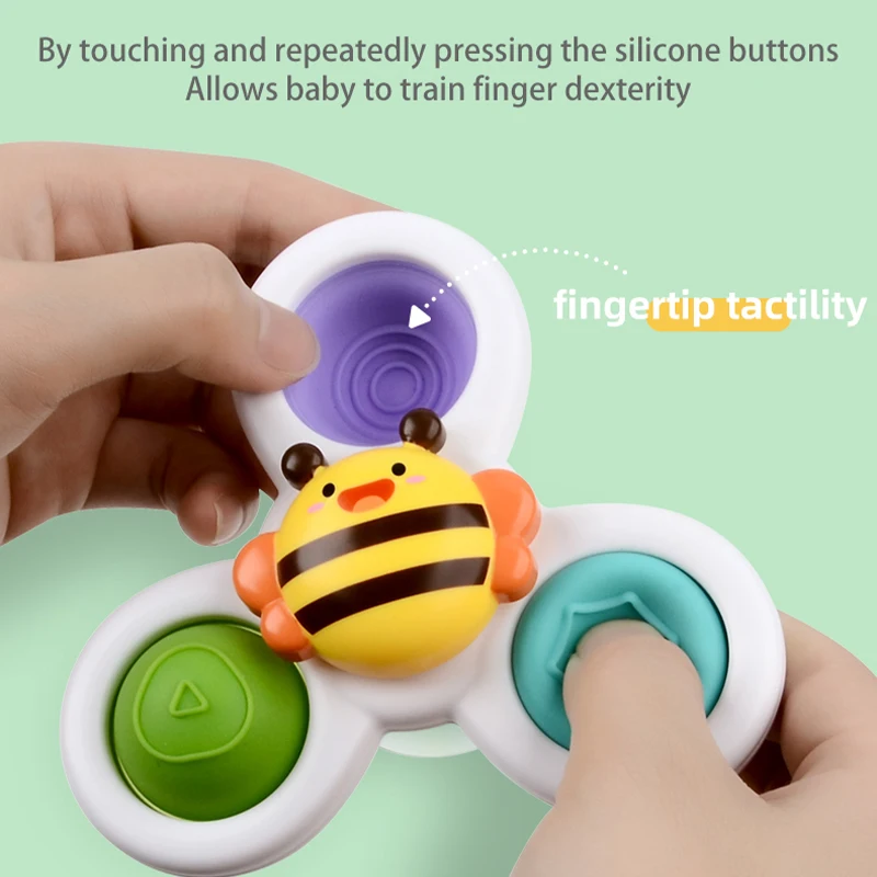 Infant and toddler spinning and pressing top puzzle toy