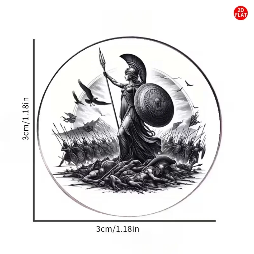 Sketch The Ancient Greek Goddess of Wisdom Athena Themed Brooch Stainless Steel Flat Dropper Pin Clothes Backpacks Decorative
