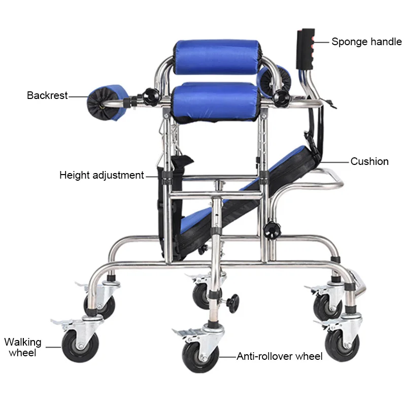 Child Walker Assist Lower Limb Training Walking Standing Frame Walking Stick Rehabilitation Shelf Device for Children Kid Walker