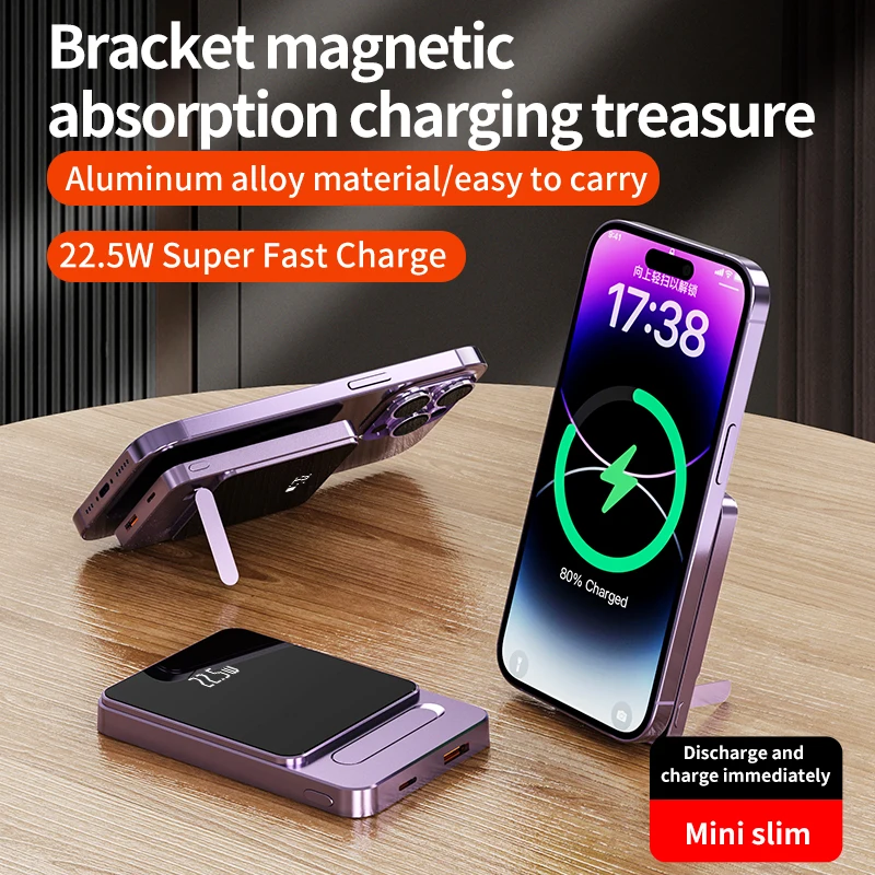

For Xiaomi 10000mAh Magnetic Magnet Wireless Ultra Slim Power Bank Mac Fast Charge Auxiliary Battery Charging For IPhone A77