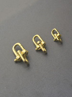 2pcs Korea small 16mm 20mm 24mm Solid raw Brass U shackle hardware lobster snap spring clasp DIY chain necklace bangle