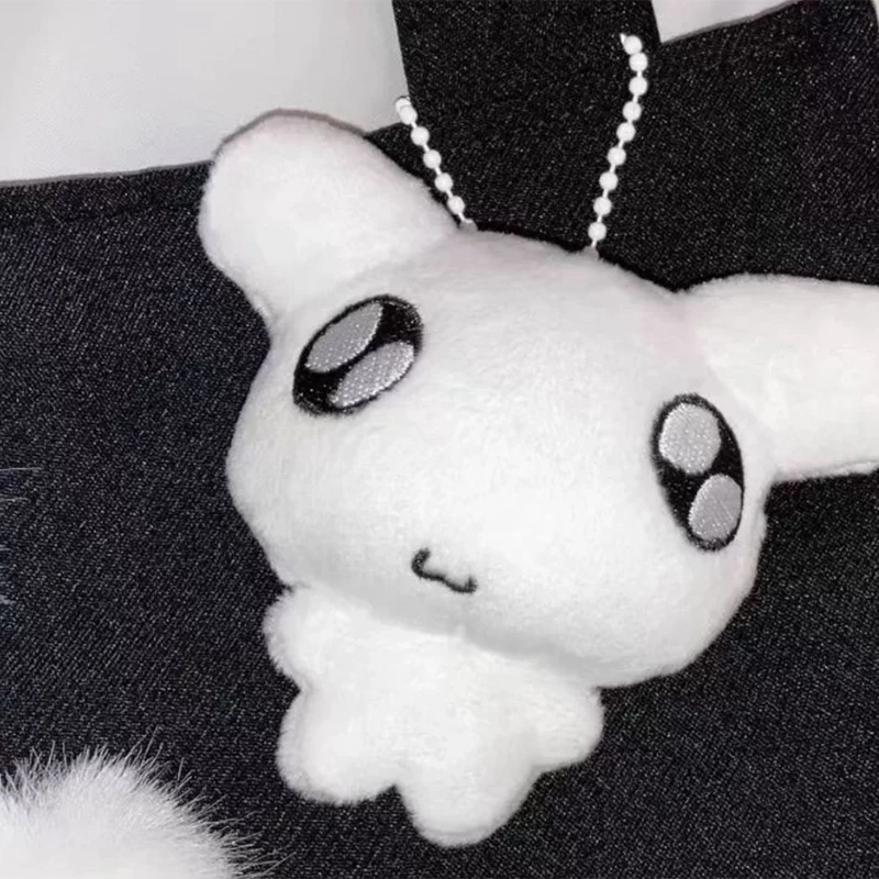 Kpop White Plush Pendant Keychains For Women Girls Key Chains Rings  Bag Keyring Holder Charm Jewelry Accessory Fans Gifts