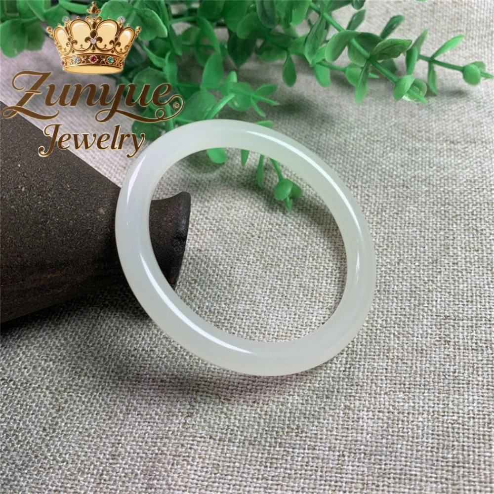 

High-End Thin Bracelet Round Bracelet White Jade Bracelet Gift For Friend Fashion Jewelry Exquisite Elegant Popular Best Selling