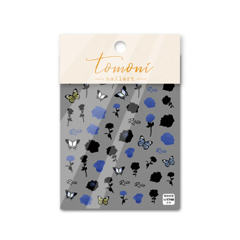 [Meow.Sensei] Relief 1764 Hot Adhesive Cute nail stickers Japanese Flower